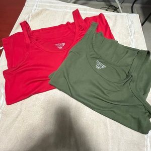 Tank tops. Red & Green